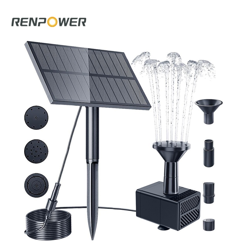 Fonte solar popular 1,5W Plugue de plugue moído FONTELAÇÃO DIPLATO DO CLOODOURO AO ANTERAÇÃO DO pátio ao ar livre Paisagismo de água
