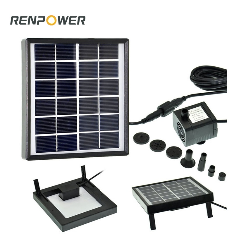 Jardim solar Miniatura 1.5W DC Bomba Solar Solar Miniatura Paisagem -Fonte Bomba de Decoração de Piscina